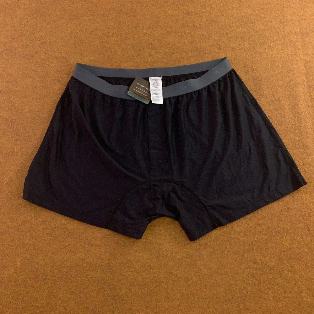 ExOfficio Mens Large Black Give-N-Go 2.0 Performance Boxer Brief Underwear NWT
